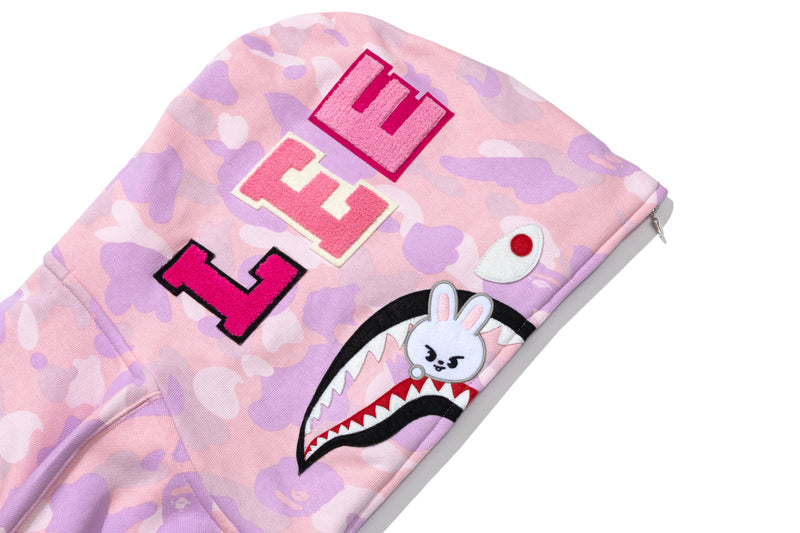 BAPE X STRAYKIDS LEEBIT SHARK FULL ZIP HOODIE