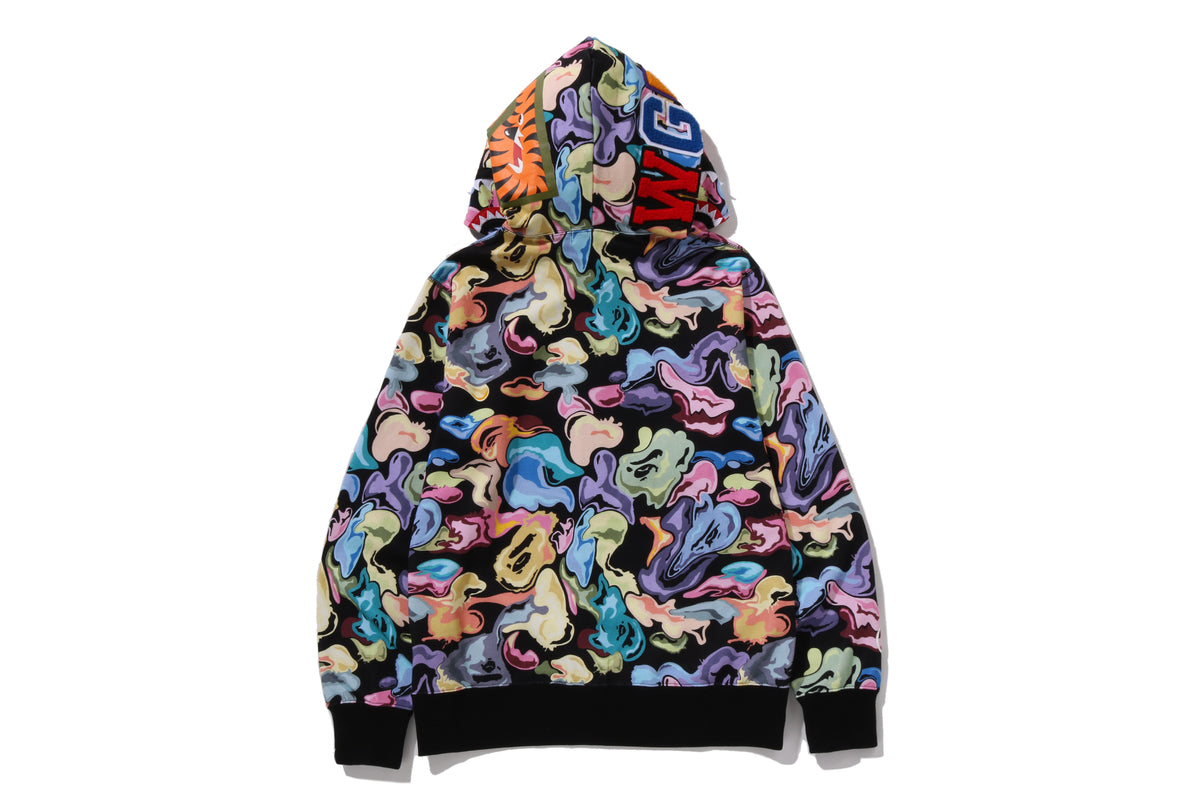ART CAMO SHARK FULL ZIP HOODIE