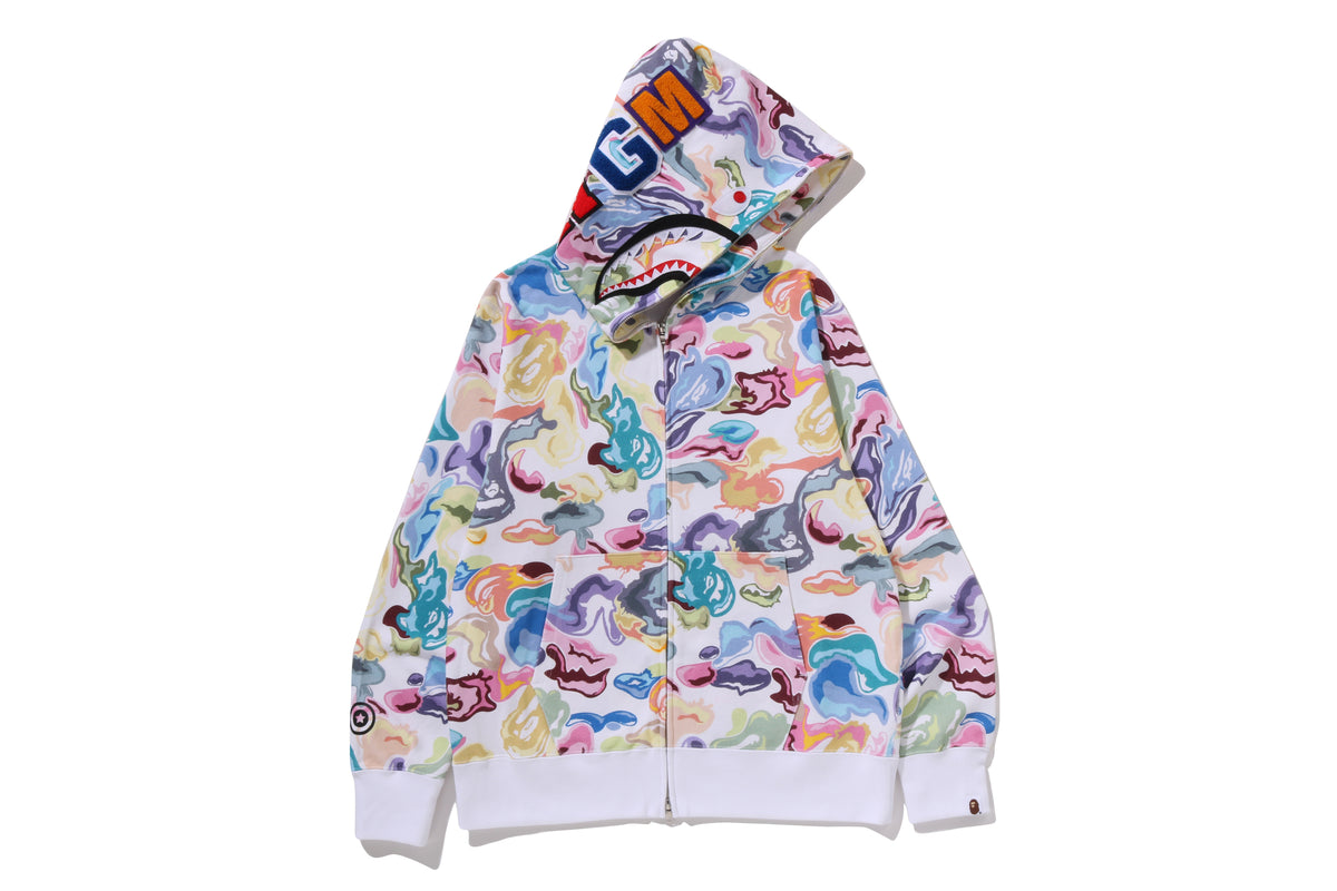 ART CAMO SHARK FULL ZIP HOODIE