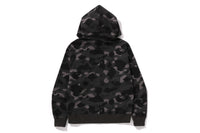 ONE POINT COLOR CAMO CROPPED FULL ZIP HOODIE