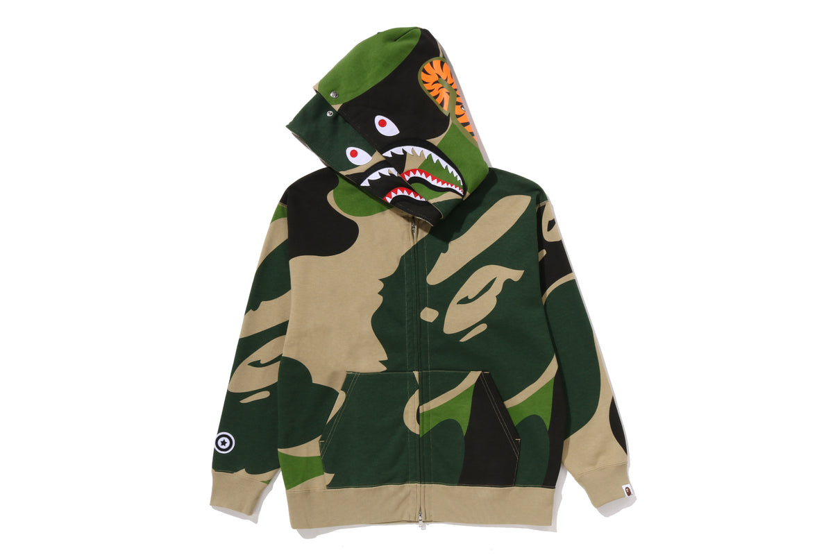 MEGA ABC CAMO DOUBLE SHARK RELAXED FIT FULL ZIP HOODIE