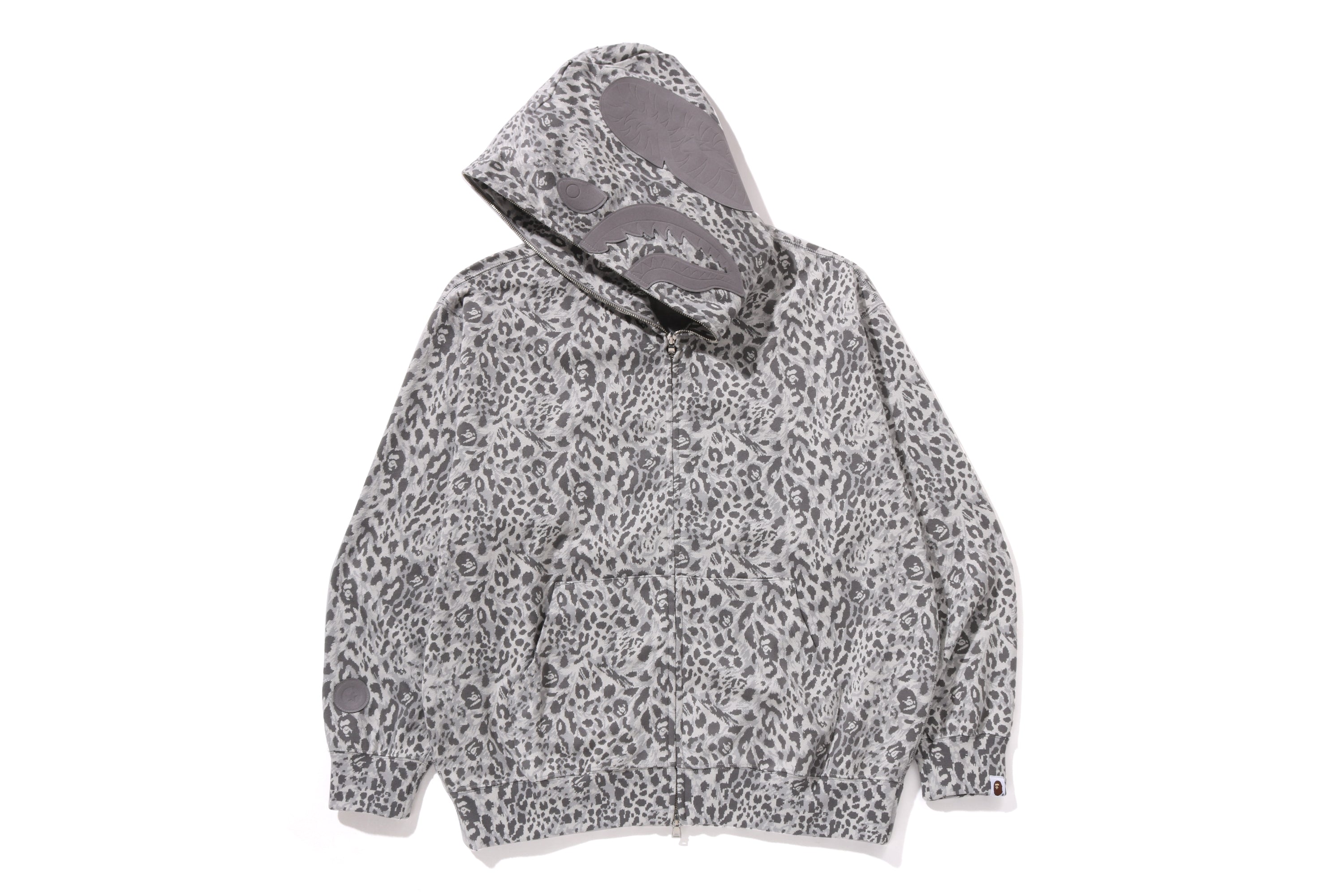 WILD LEOPARD PATTERN SHARK RELAXED FIT FULL ZIP HOODIE – eu.bape.com