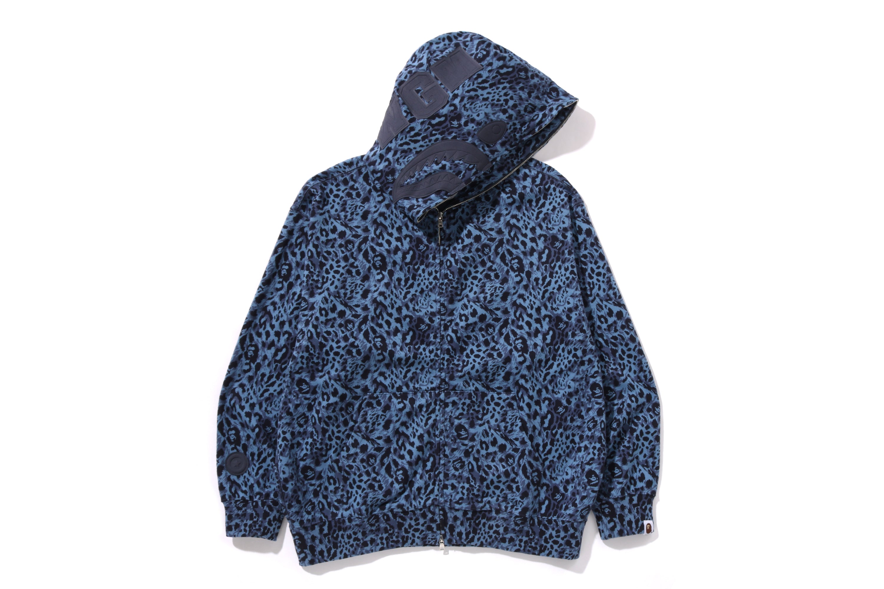 WILD LEOPARD PATTERN SHARK RELAXED FIT FULL ZIP HOODIE – eu.bape.com