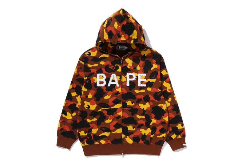 1ST CAMO BAPE LOGO RHINESTONE RELAXED FIT FULL ZIP HOODIE