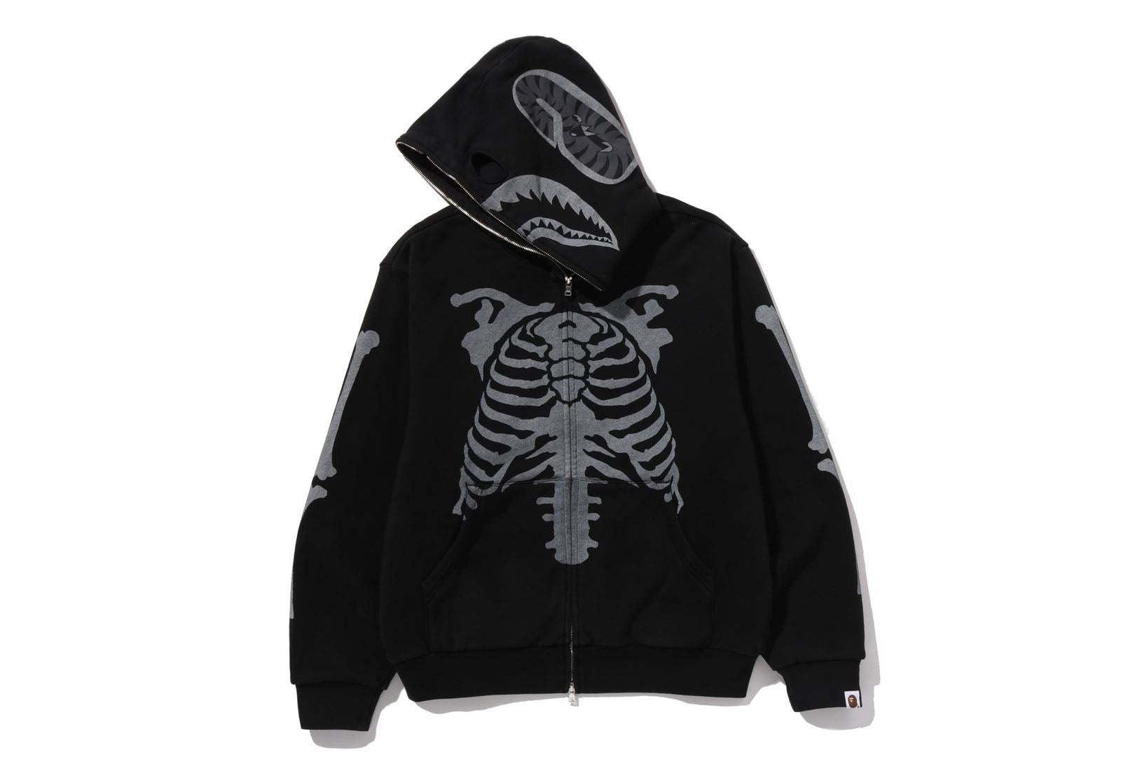 SKELETON SHARK HEAVY WASHED CROPPED FIT FULL ZIP HOODIE – eu.bape.com
