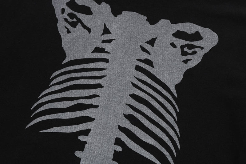 SKELETON SHARK HEAVY WASHED CROPPED FIT FULL ZIP HOODIE