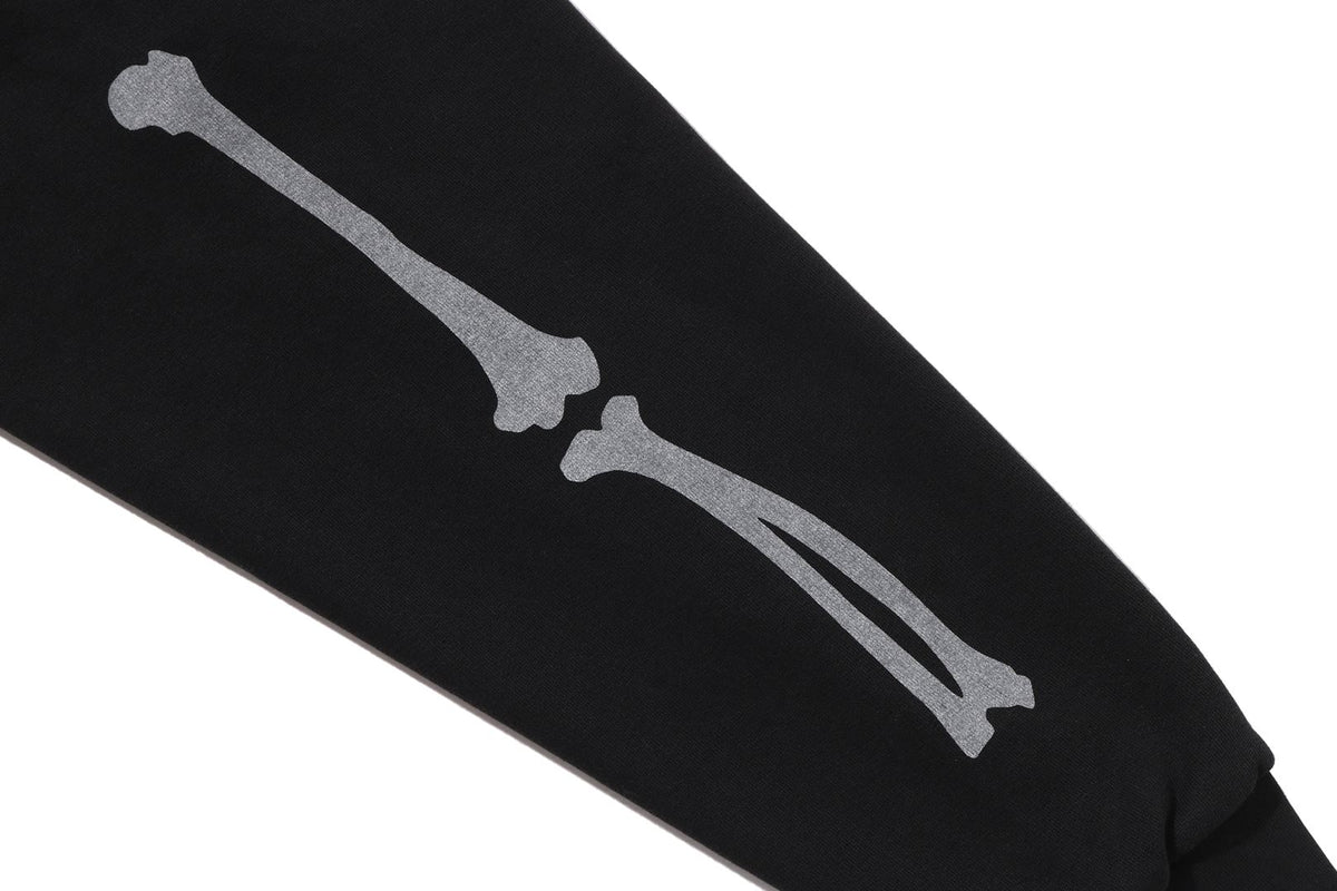 SKELETON SHARK HEAVY WASHED CROPPED FIT FULL ZIP HOODIE