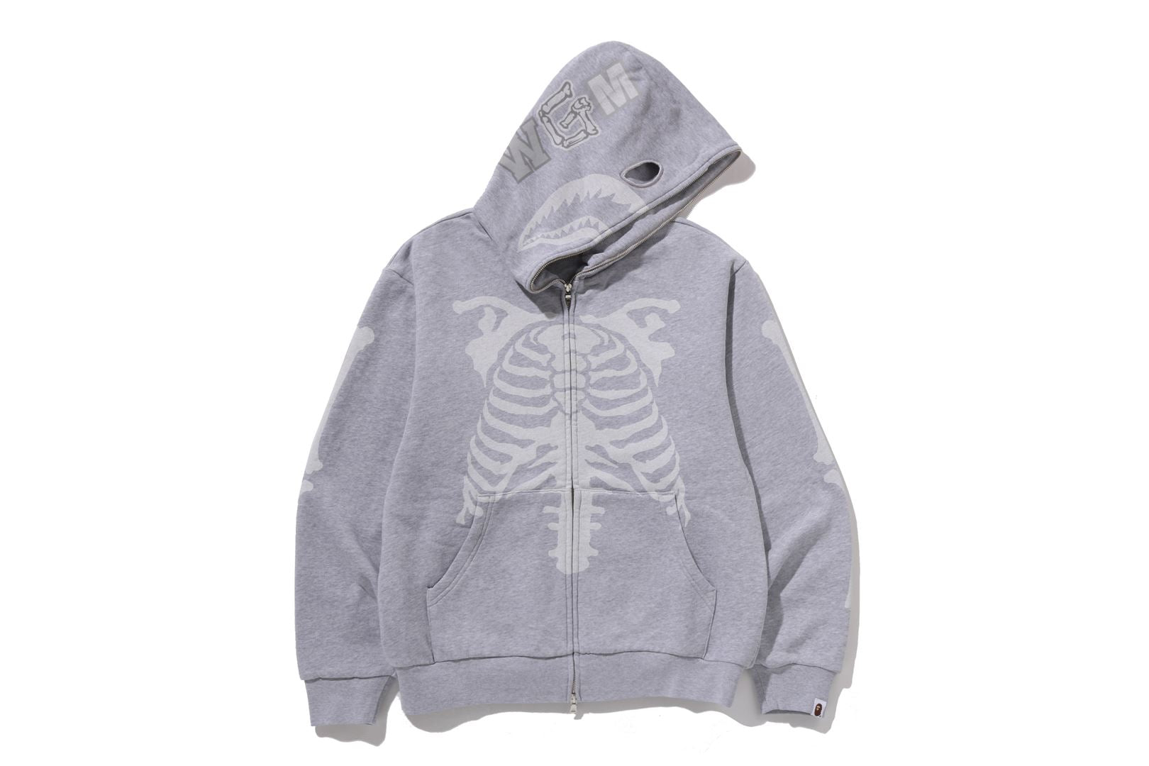 SKELETON SHARK HEAVY WASHED CROPPED FIT FULL ZIP HOODIE – eu.bape.com