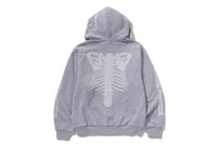 SKELETON SHARK HEAVY WASHED CROPPED FIT FULL ZIP HOODIE