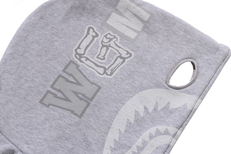 SKELETON SHARK HEAVY WASHED CROPPED FIT FULL ZIP HOODIE