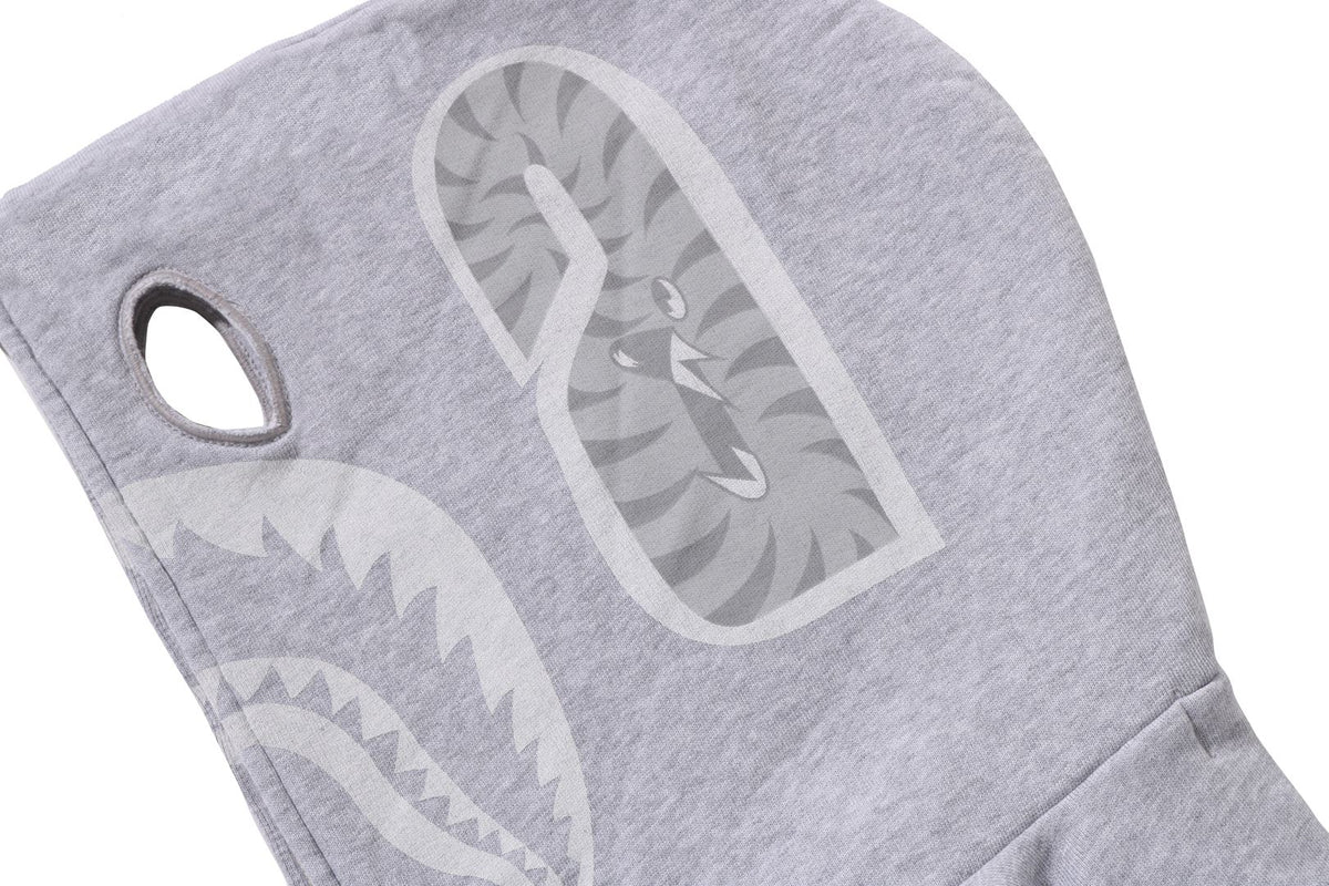 SKELETON SHARK HEAVY WASHED CROPPED FIT FULL ZIP HOODIE