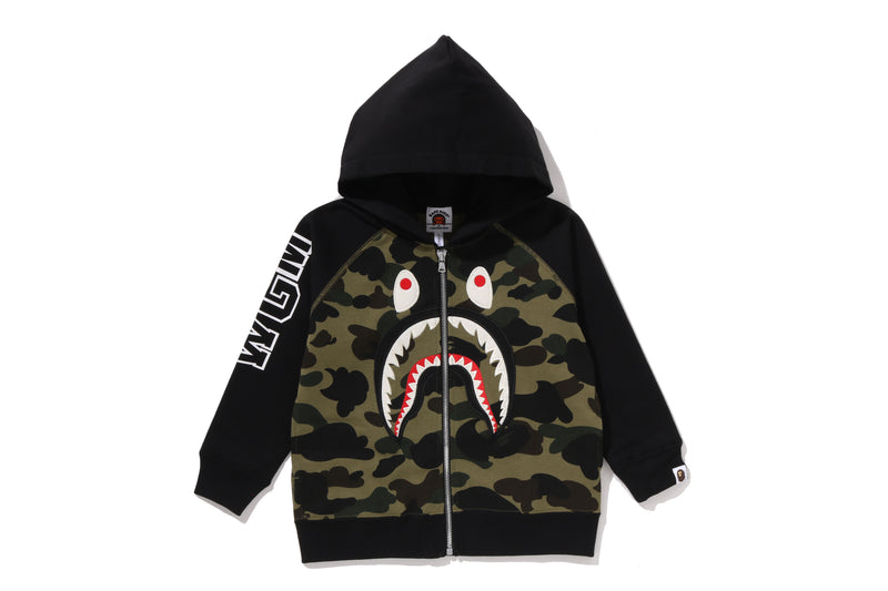 1ST CAMO SHARK PATCH ZIP HOODIE KIDS