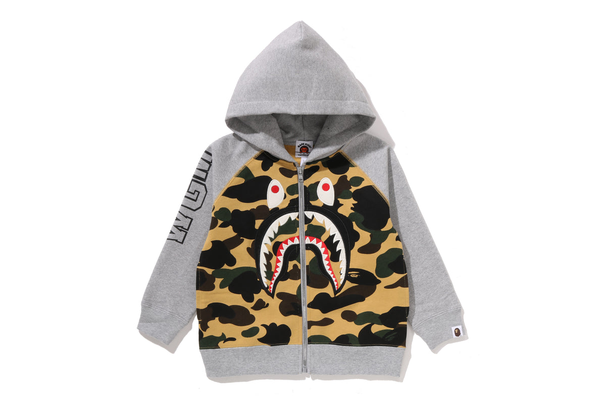 1ST CAMO SHARK PATCH ZIP HOODIE KIDS