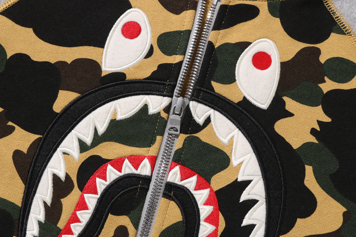 1ST CAMO SHARK PATCH ZIP HOODIE KIDS