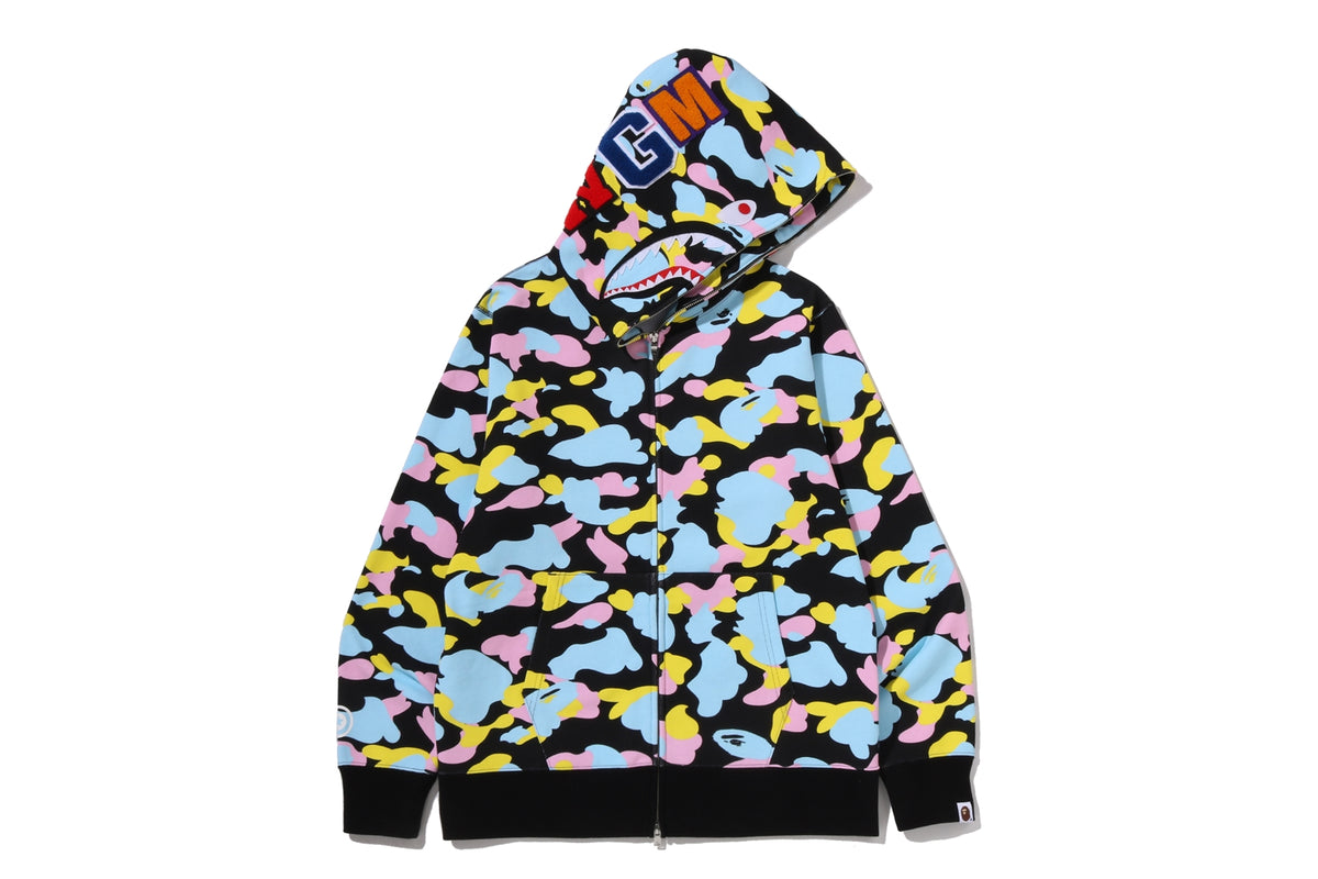 MULTI CAMO SHARK FULL ZIP HOODIE