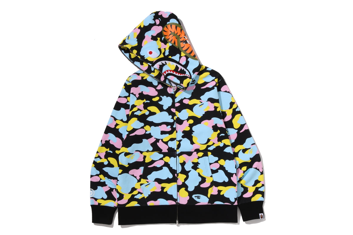 MULTI CAMO SHARK FULL ZIP HOODIE