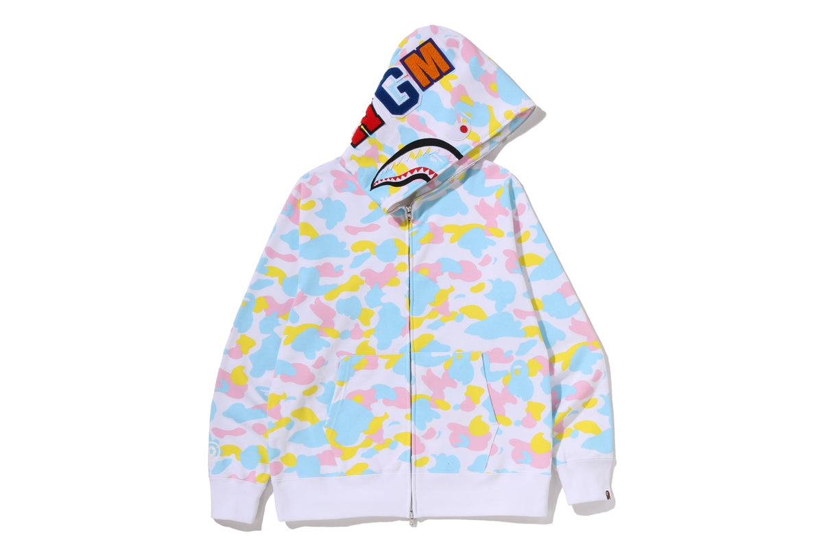 MULTI CAMO SHARK FULL ZIP HOODIE