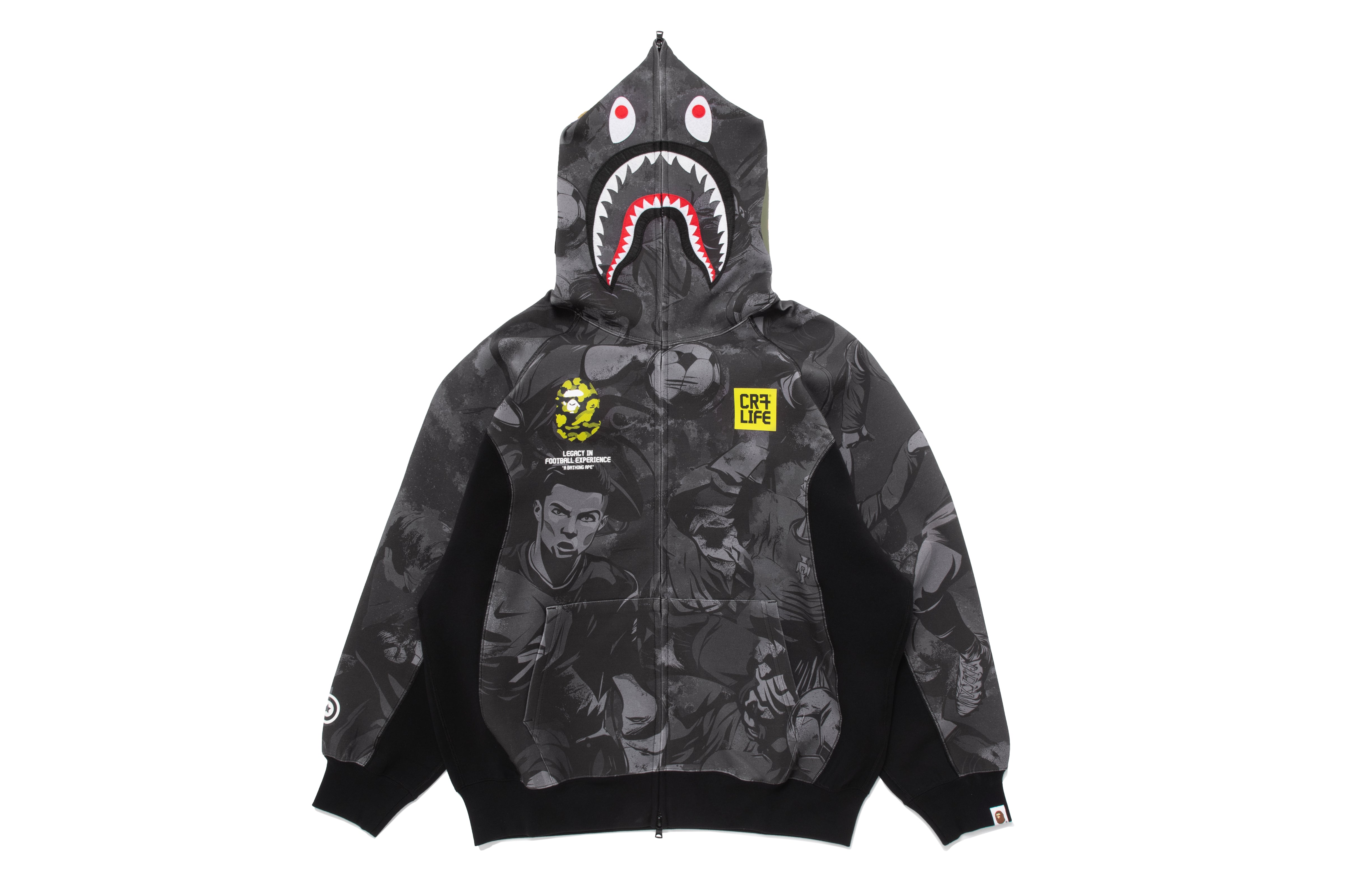 BAPE X CR7 LIFE ALL OVER PRINT LOGO RELAXED FIT SHARK HOODIE – eu