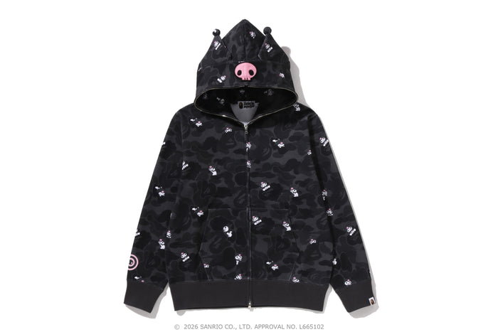 BAPE X KUROMI CAMO FULL ZIP HOODIE LADIES