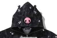 BAPE X KUROMI CAMO FULL ZIP HOODIE LADIES