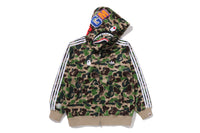 BAPE X ADIDAS RELAXED FIT TRACK CAMO SHARK FULL ZIP HOODIE LADIES