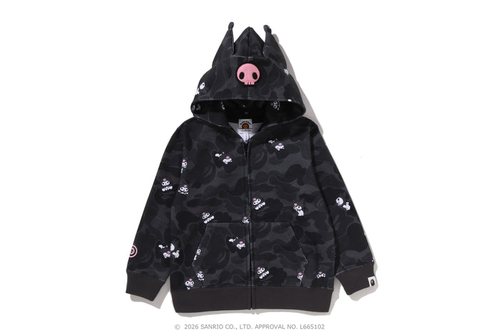 BAPE X KUROMI CAMO ZIP HOODIE KIDS