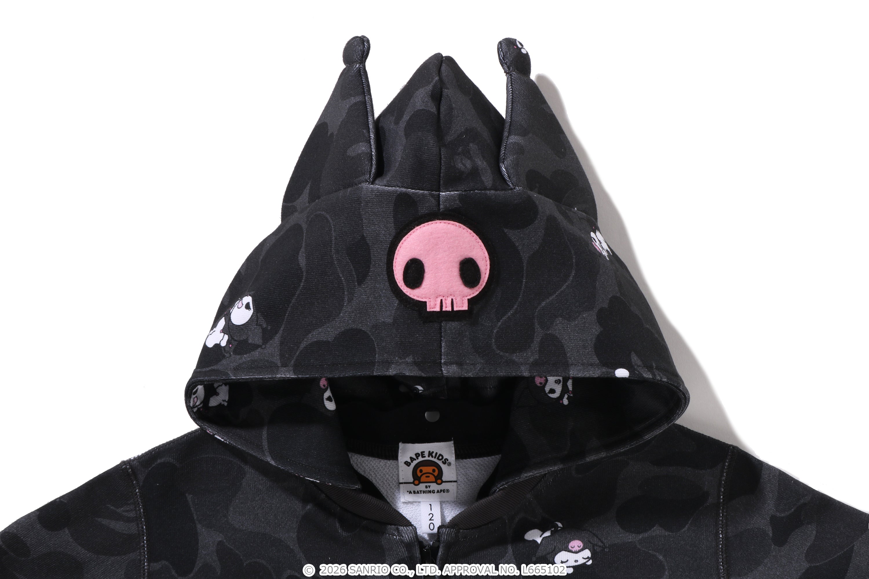 BAPE×Sanrio クロミ KUROMI ZIP HOODIE Sサイズ BAPE X KUROMI CAMO ZIP HOODIE KIDS – eu.bape.com