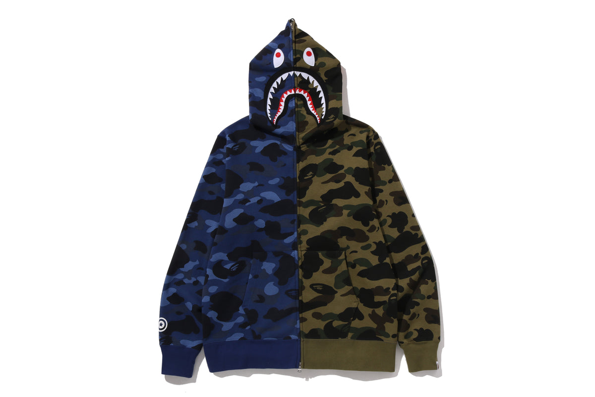 SPLIT CAMO SHARK FULL ZIP HOODIE