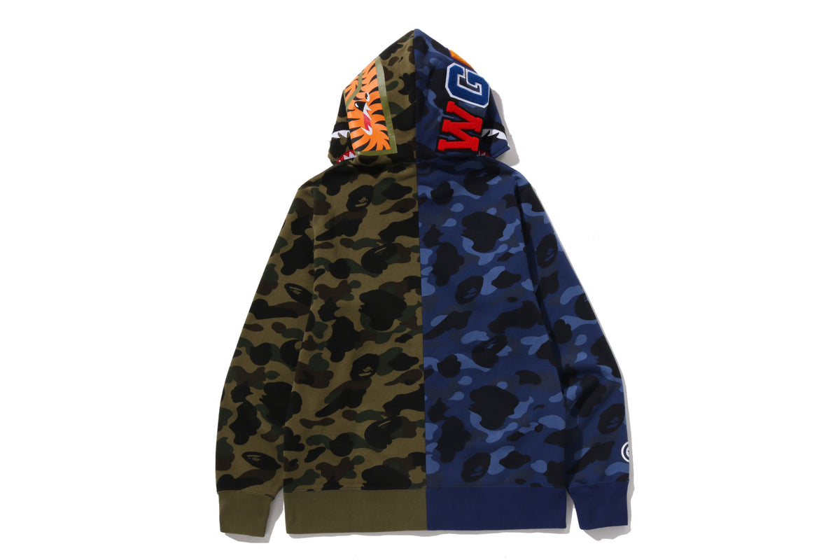 SPLIT CAMO SHARK FULL ZIP HOODIE