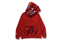 COLOR CAMO SHARK FULL ZIP DOUBLE HOODIE