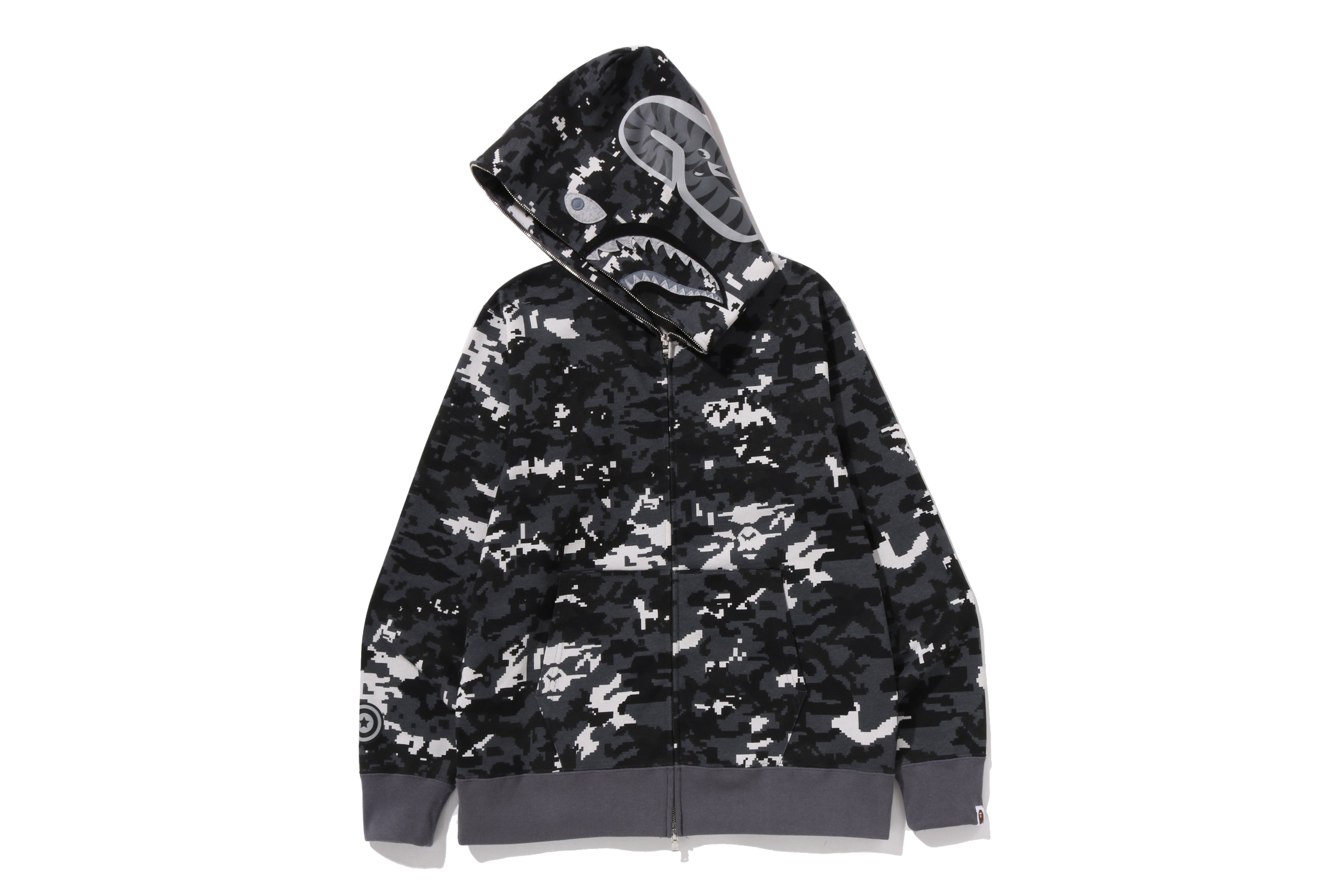 MULTI PIXEL CAMO SHARK REGULAR FIT FULL ZIP HOODIE – eu.bape.com