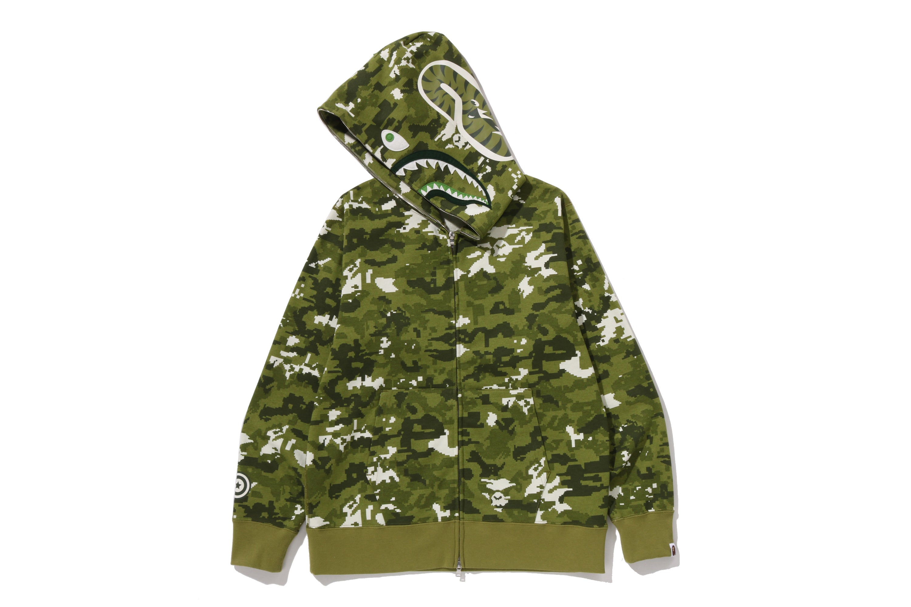MULTI PIXEL CAMO SHARK REGULAR FIT FULL ZIP HOODIE – eu.bape.com