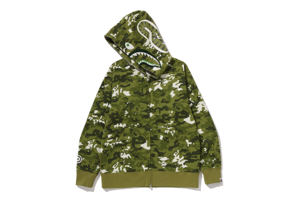 MULTI PIXEL CAMO SHARK REGULAR FIT FULL ZIP HOODIE
