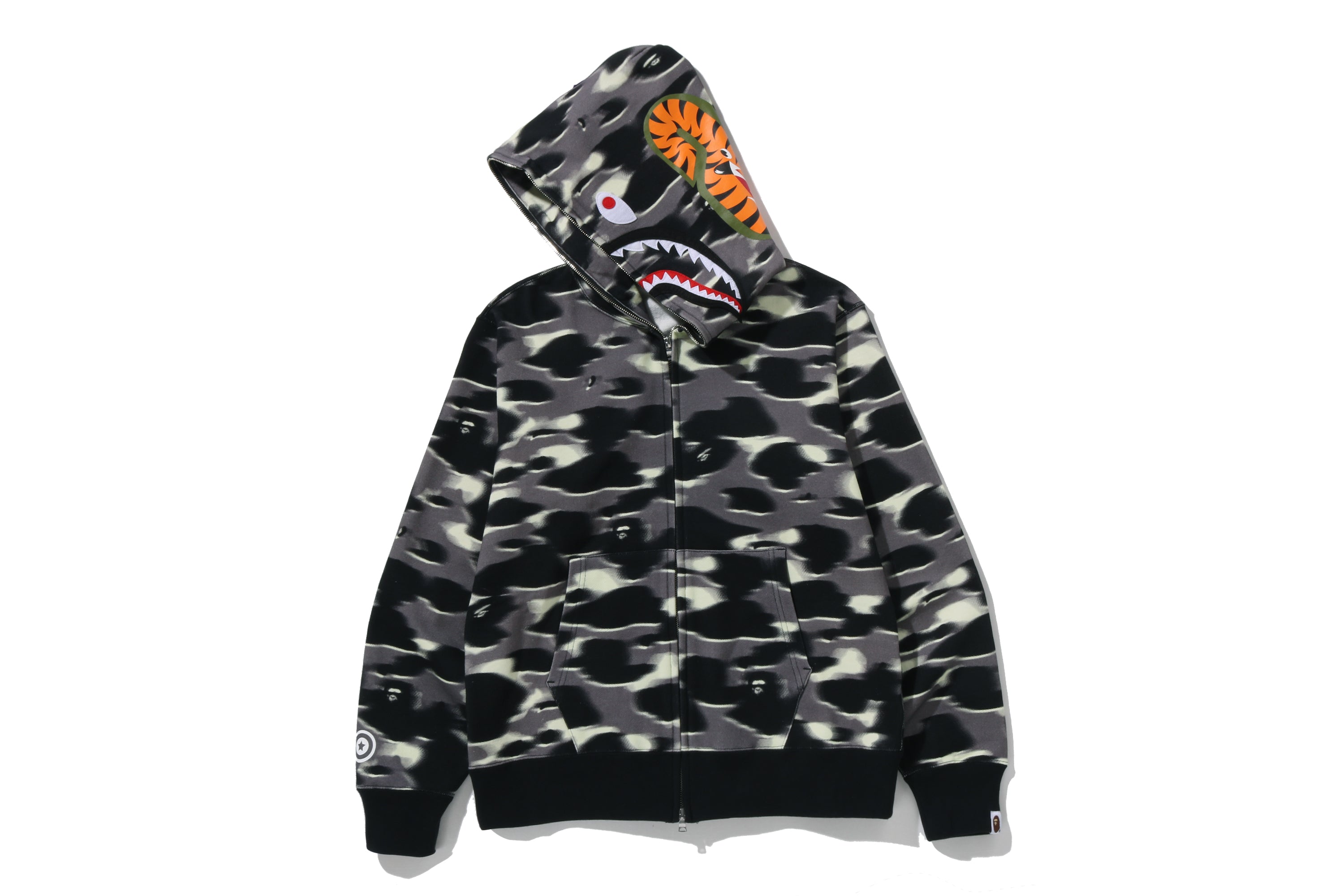 SCREEN CAMO SHARK FULL ZIP HOODIE – eu.bape.com