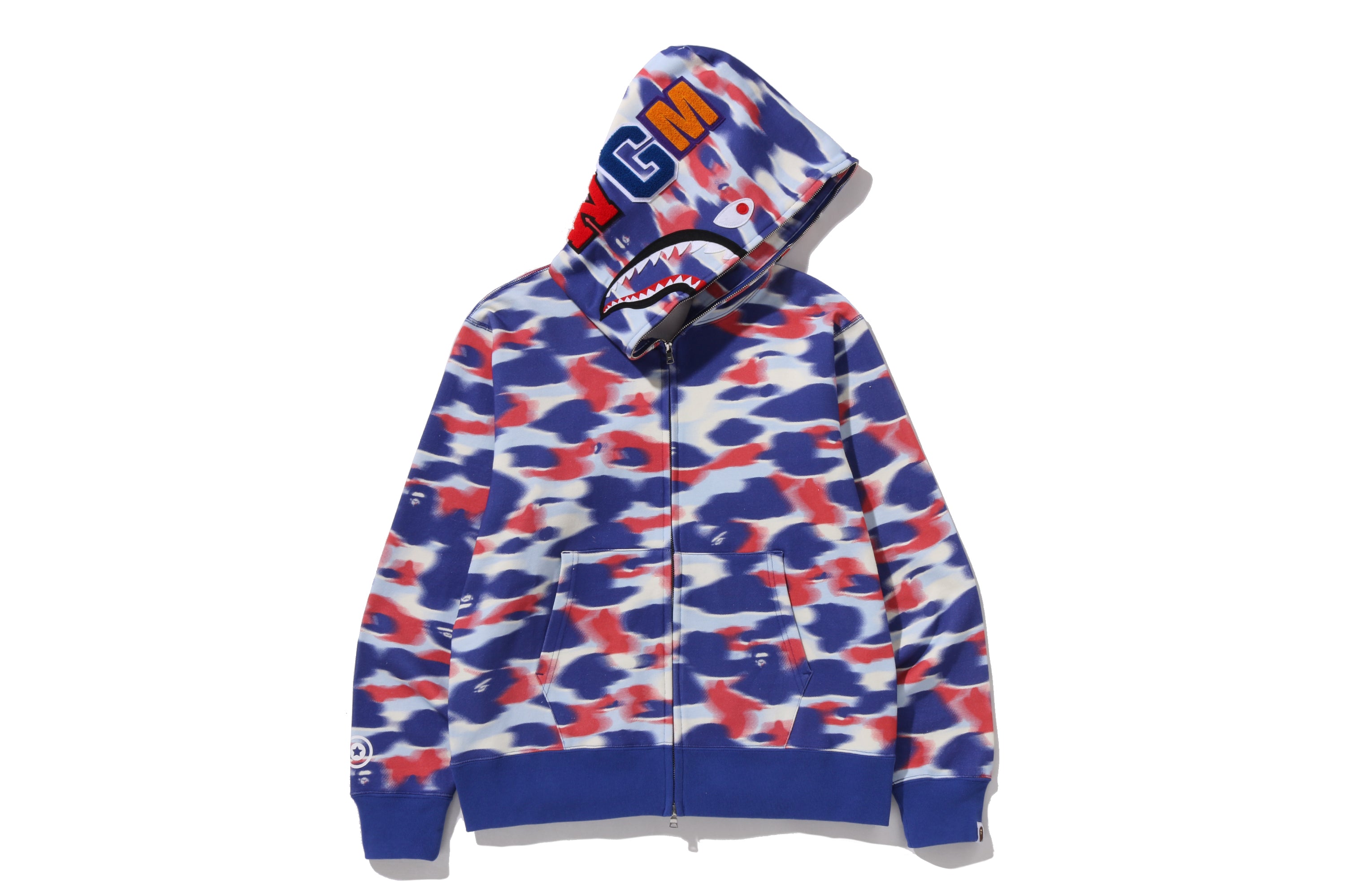 SCREEN CAMO SHARK FULL ZIP HOODIE – eu.bape.com