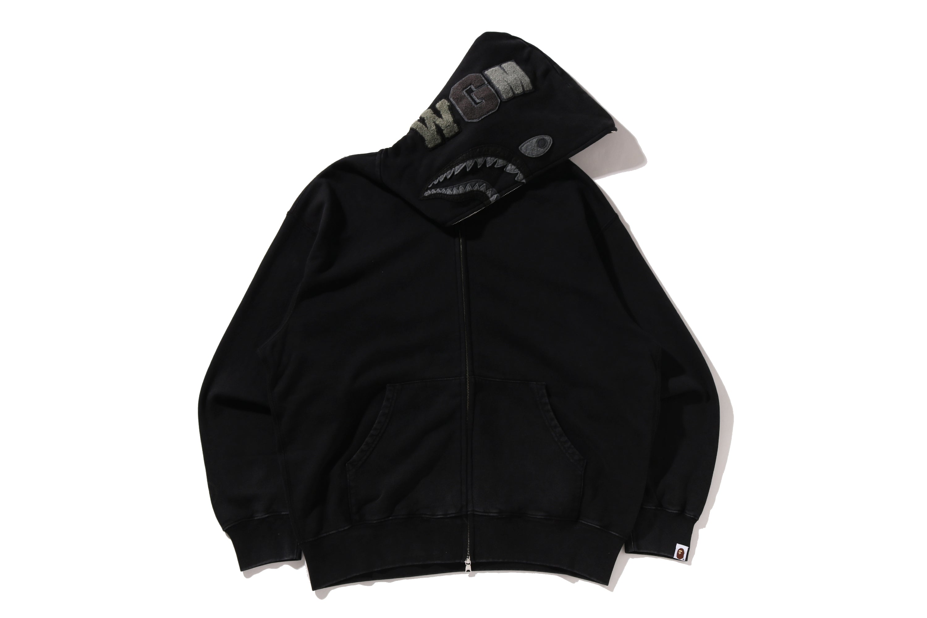 GARMENT DYE SHARK RELAXED FIT FULL ZIP HOODIE – eu.bape.com