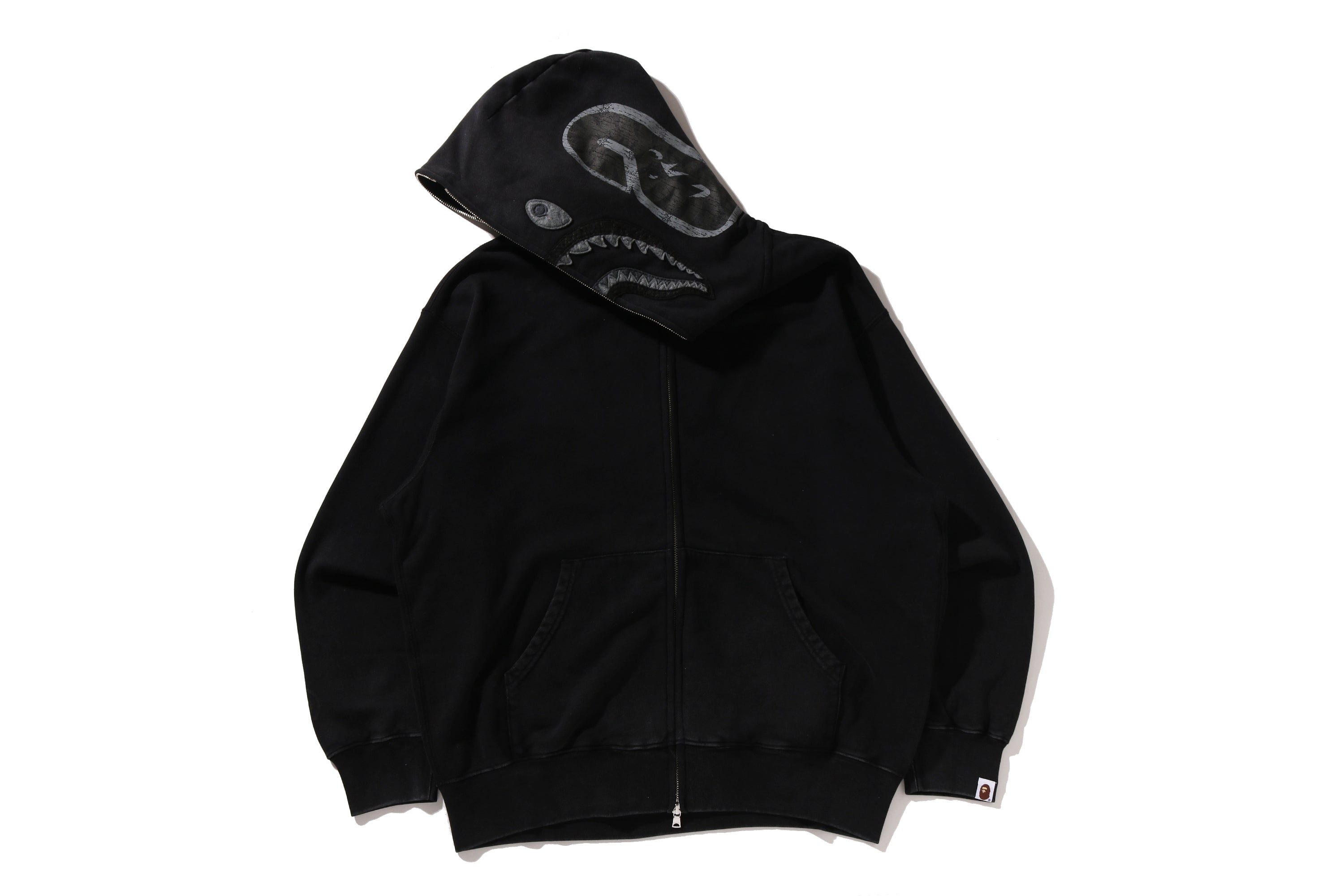 GARMENT DYE SHARK RELAXED FIT FULL ZIP HOODIE – eu.bape.com