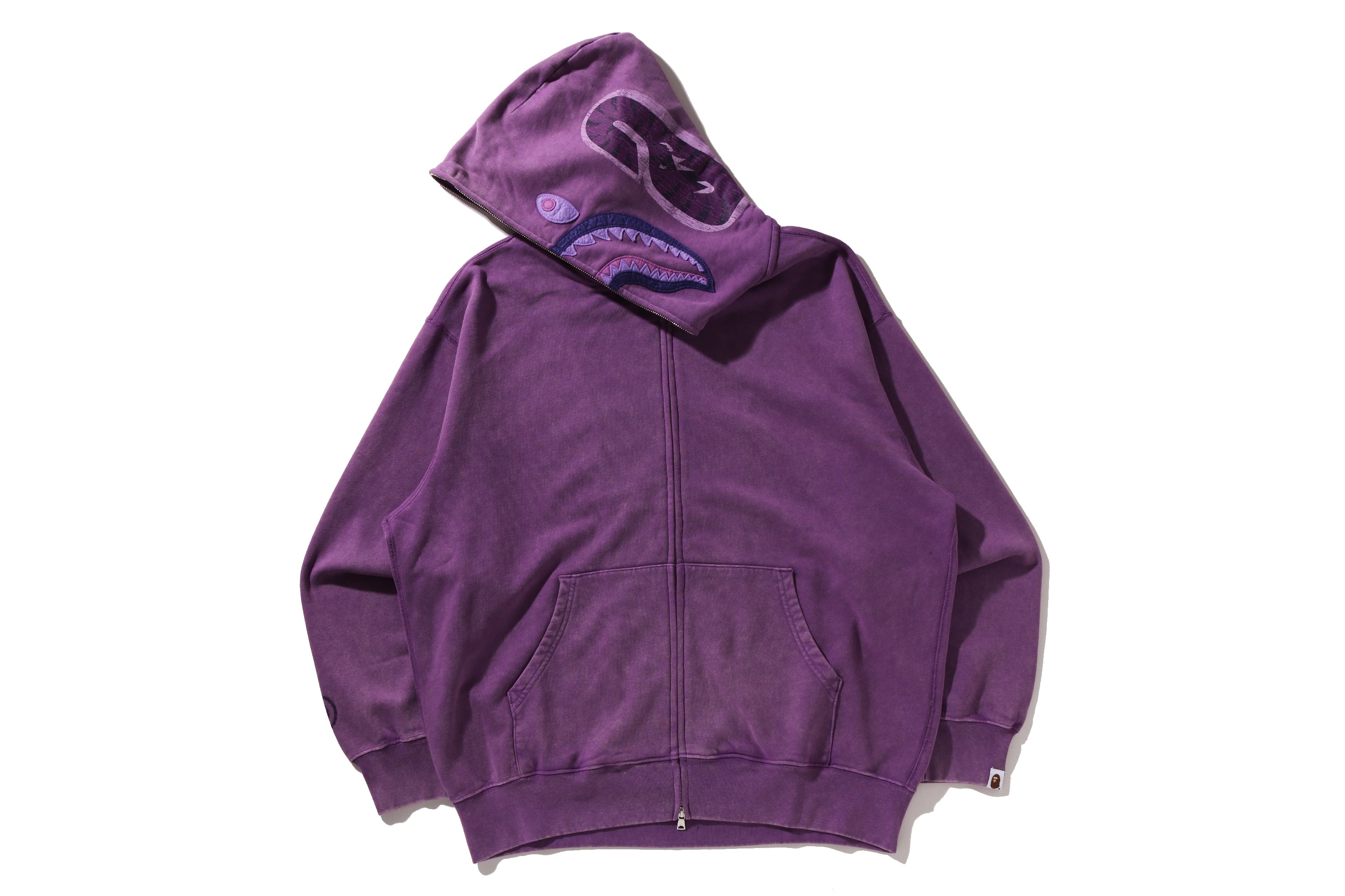 パーカー 紫 Pocket RedEye Mサイズ eu.bape.com – HOODIE ZIP FULL FIT RELAXED SHARK DYE GARMENT ミュージシャン
