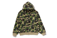 ABC CAMO HEAVY WASH CROPPED FIT ZIP HOODIE