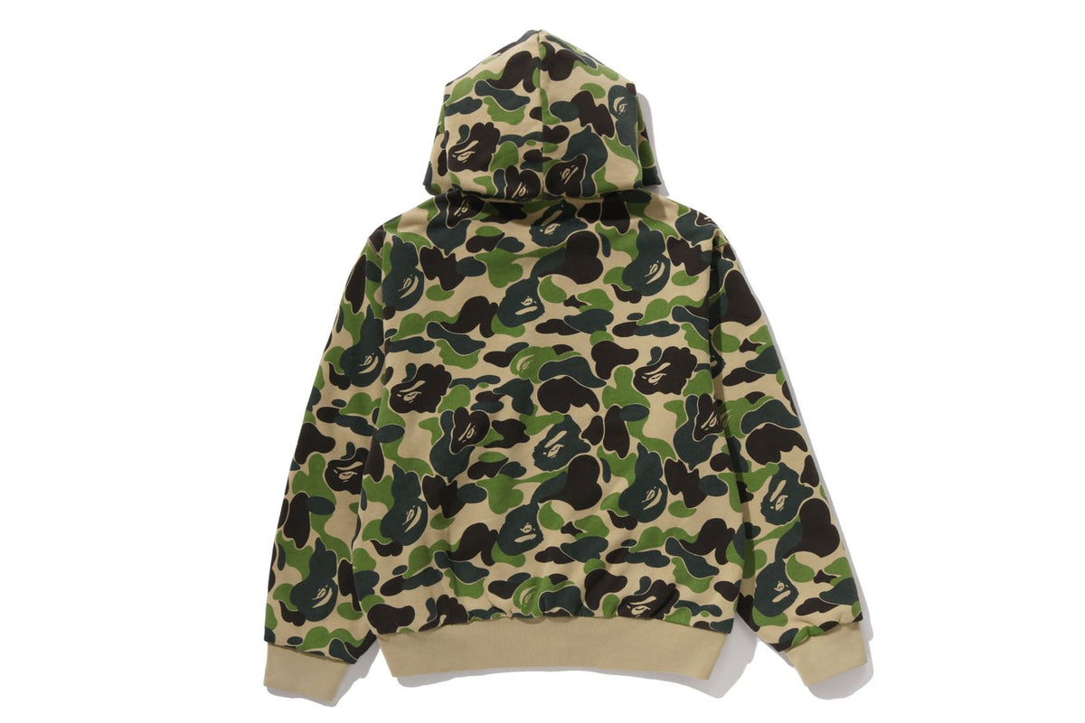 ABC CAMO HEAVY WASH CROPPED FIT ZIP HOODIE