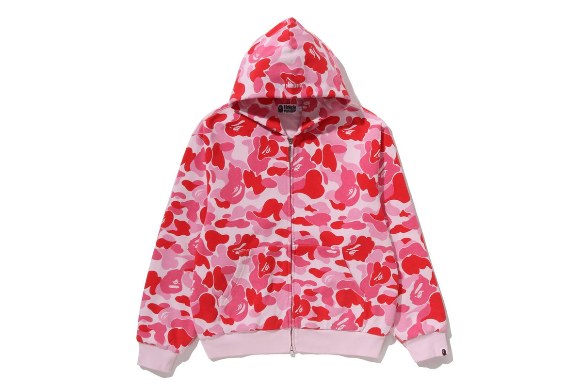 ABC CAMO HEAVY WASH CROPPED FIT ZIP HOODIE