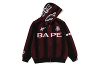 HAND DRAW FOOTBALL SHARK RELAXED FIT FULL ZIP HOODIE