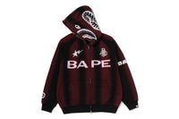 HAND DRAW FOOTBALL SHARK RELAXED FIT FULL ZIP HOODIE