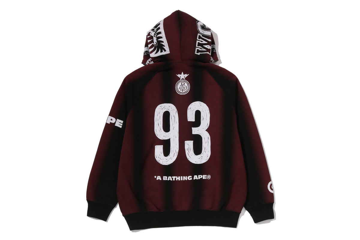 HAND DRAW FOOTBALL SHARK RELAXED FIT FULL ZIP HOODIE