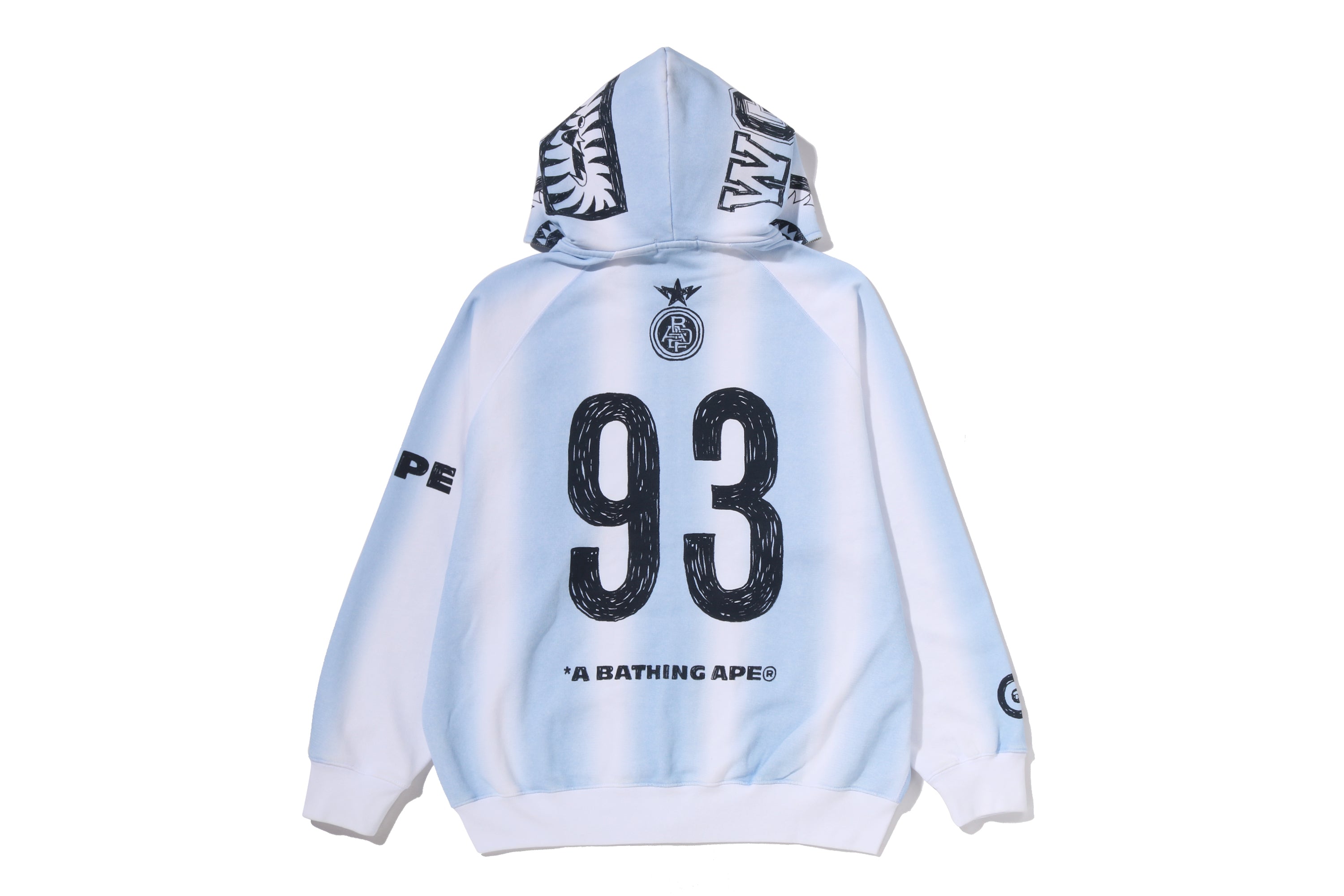 HAND DRAW FOOTBALL SHARK RELAXED FIT FULL ZIP HOODIE – eu.bape.com