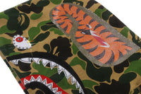 ABC CAMO CRYSTAL STONE SHARK CROPPED FULL ZIP HOODIE LADIES