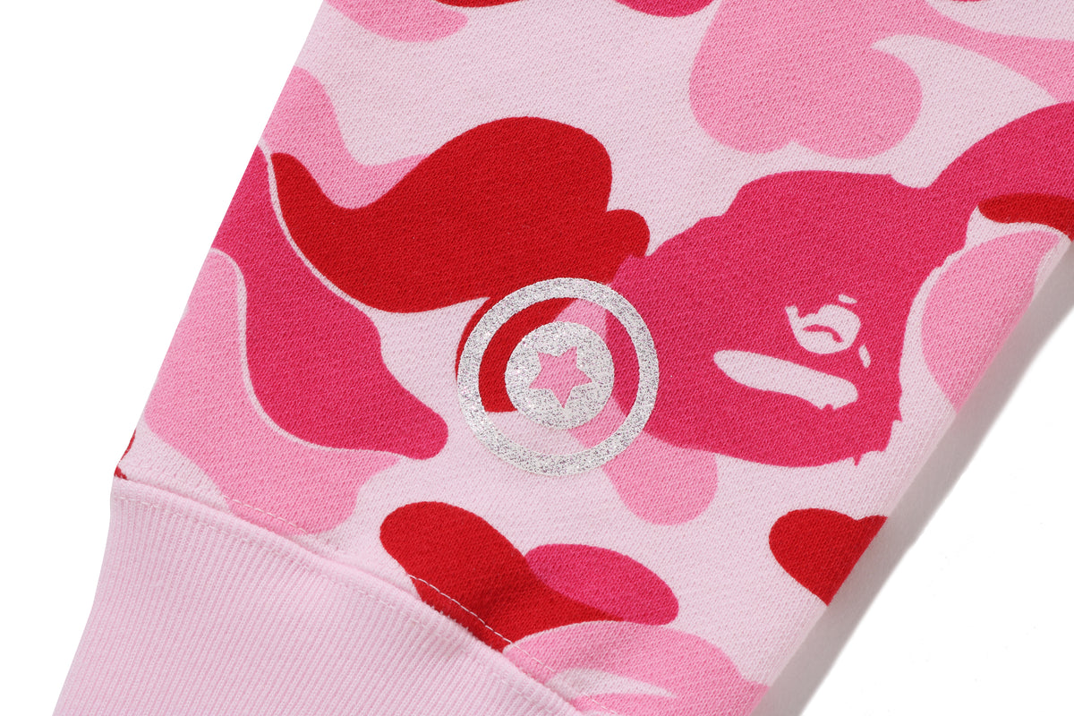 ABC CAMO CRYSTAL STONE SHARK CROPPED FULL ZIP HOODIE LADIES