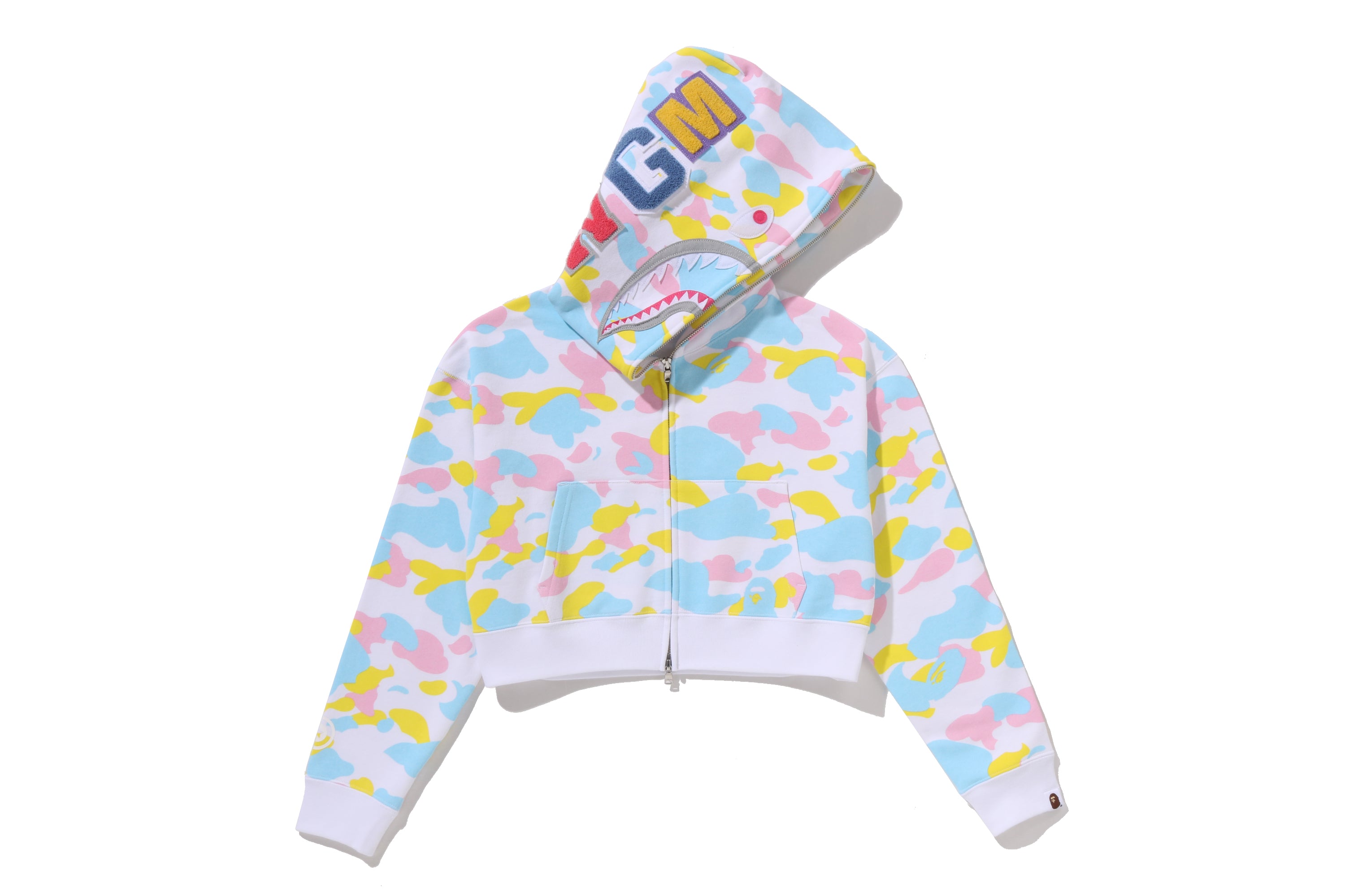 NEW MULTI CAMO SHARK CROPPED FULL ZIP HOODIE LADIES – eu.bape.com