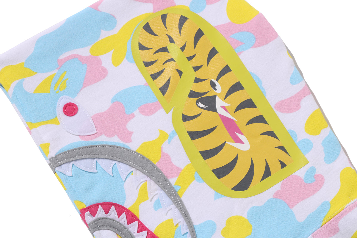 NEW MULTI CAMO SHARK CROPPED FULL ZIP HOODIE LADIES