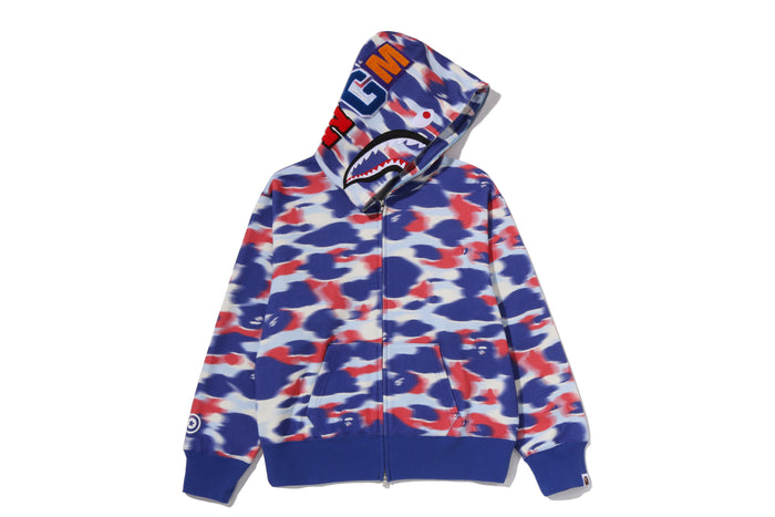 SCREEN CAMO SHARK FULL ZIP HOODIE LADIES